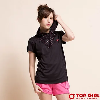 【TOP GIRL】春之天使快排連帽Tee-女(神秘黑)S神秘黑-S
