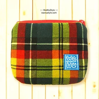 WaWu 小零錢包黃格紋