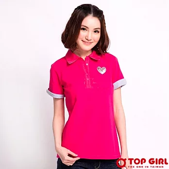 【TOP GIRL】輕舞仲夏短袖POLO衫-女(蜜桃紅)M蜜桃紅-M