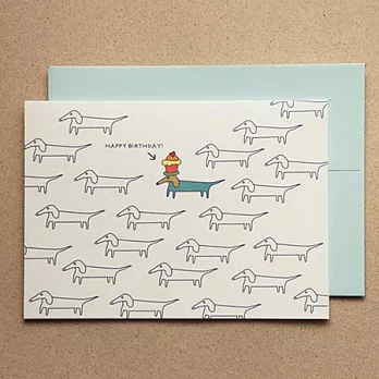 《SFwalkingbeans》卡片/生日卡- 臘腸狗杯子蛋糕Happpy Birthday CupCake