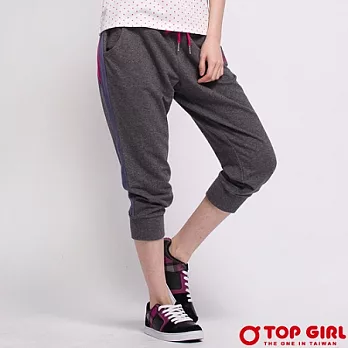 【TOP GIRL】百變女孩棉針織七分褲-女(勁中灰)L勁中灰-L