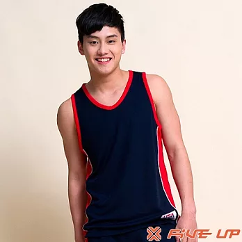 FIVE UP】男兒本色剪接吸排籃球背心-男(深海藍)2XL深海藍-2L