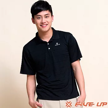 【FIVE UP】低調潮流條紋吸排POLO衫-男(神秘黑)XL神秘黑-XL