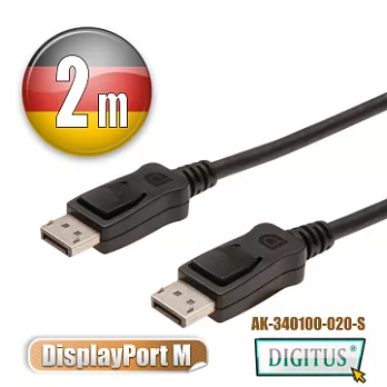 曜兆DIGITUS DisplayPort-2公尺圓線(公-公)