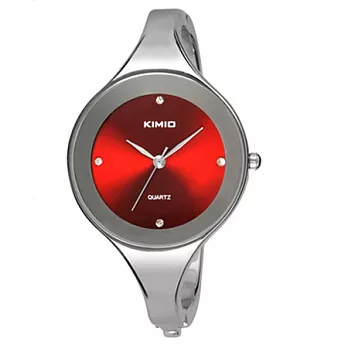 Kimio 怦然心動 日式極簡手環式腕錶-紅