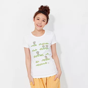 多多鼠的果子迷藏 短袖 蜜桃棉 女T 白L白