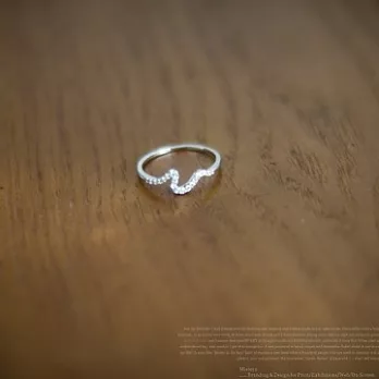 Enya★巴黎浪漫水鑽纖細戒指銀色