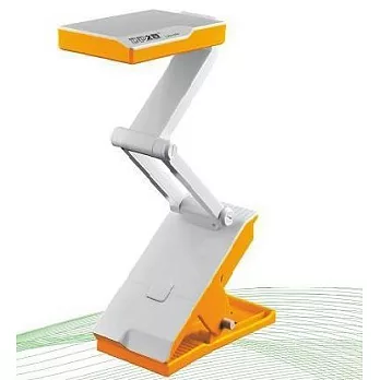 360度旋轉桌夾可伸展折疊兩用燈橘色