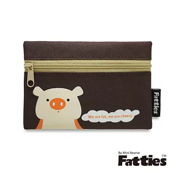 【Fatties】零錢包(內附鑰匙圈)-小豬(咖啡)