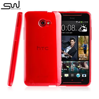 SIMPLE WEAR HTC butterfly S 專用TPU 保護套 - 透紅