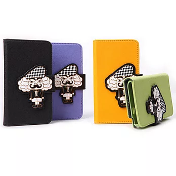 ROCK SAMSUNG GALAXY NOTE2 N7100幽默側掀皮套綠色