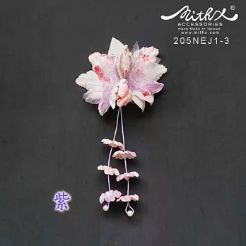 【MITHX】三色,櫻花彩,和風百合,小側夾,胸花,頭飾,造型髮飾_紫