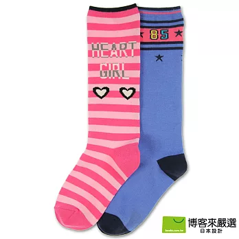 【博客來嚴選】女童甜美風中高筒襪A組 15~19cm S(2入)