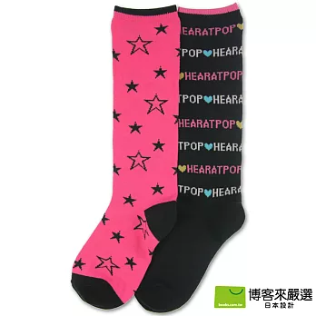 【博客來嚴選】女童甜美風中高筒襪B組 19~23cm M(2入)