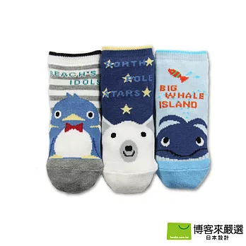【博客來嚴選】止滑嬰童襪造型海洋風A組 9~15cm (3入)