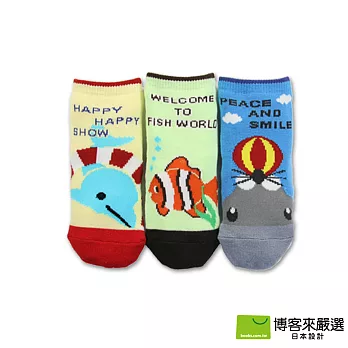 【博客來嚴選】止滑嬰童襪造型海洋風B組 9~15cm (3入)