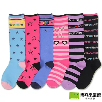 【博客來嚴選】女童甜美風中高筒襪 15~19cm S(6入)