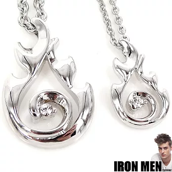 【IRON MEN】維也納森林˙火焰華爾滋珠寶白鋼對鍊(銀/銀)