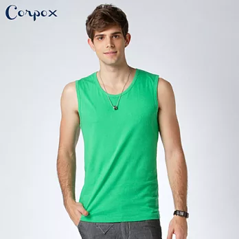 【Corpo X】男款持續涼感背心L草綠