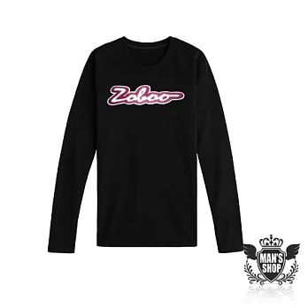 【男人幫 Man’s Shop】T5543＊美式風格立體貼布長袖T恤【經典ZOBOO毛巾貼布拼接長袖T恤】黑色2(女生M)號