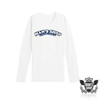 【男人幫Man’s Shop】T5548＊美式風格立體貼布【man’s shop學院風毛巾貼布拼接長袖T恤】白色2(女生Ｍ)號