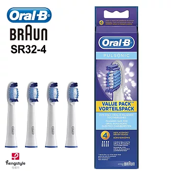 德國百靈Oral-B-音波電動牙刷刷頭(4入)SR32-4