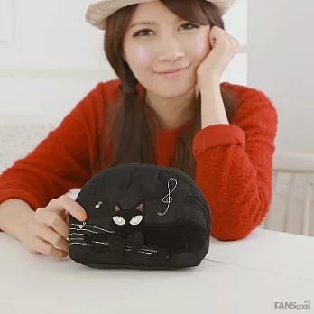 Noafamily,諾亞蕾絲Cat 音符化粧包_BK(12下)
