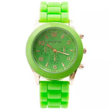 Watch-123 繽紛馬卡龍-爆款輕甜時尚果凍腕錶-青蘋綠