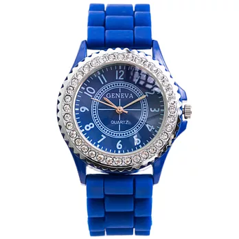 Watch-123 夢幻馬卡龍-派對甜心果凍腕錶-深藍