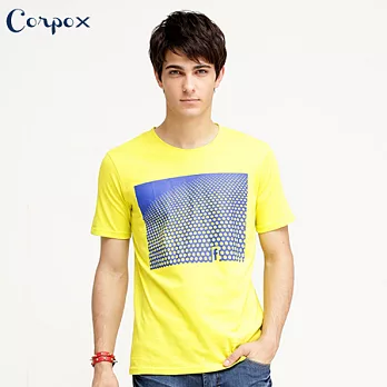 【Corpo X】男款涼感圖T-複眼巨蛋S芥末黃
