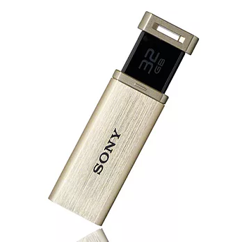 SONY 金屬質感 SUPER CLICK USB3.0 黑金碟(32GB)金色