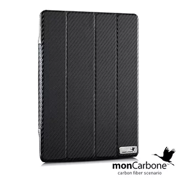 monCarbone 【Portfolio】 iPad 4 / New iPad 碳纖維保護殼午夜亮黑Midnight Black
