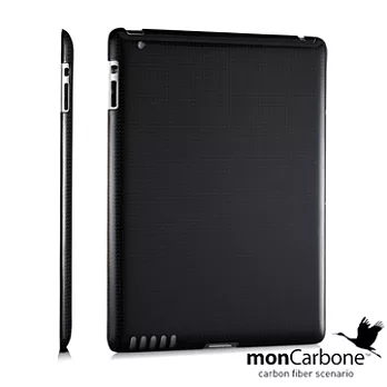 MonCarbone 【Classic Smartt Mate】 iPad 4 / New iPad 碳纖維保護殼午夜亮黑Midnight Black