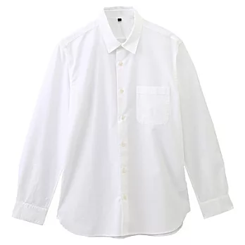[MUJI 無印良品]男有機棉平織基本襯衫L白色