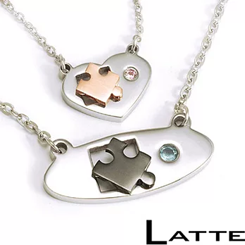 【LATTE】真情默契 不鏽鋼情人項鍊對鍊組