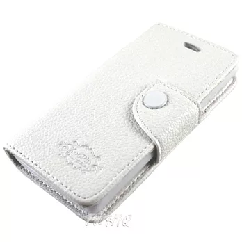 KooPin HTC One mini 雙料縫線 側掀(立架式)皮套科技白