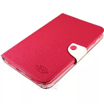 KooPin 三星 Galaxy Tab2 7吋 P3100 /P3110 雙料縫線 側掀(立架式)皮套蜜桃紅