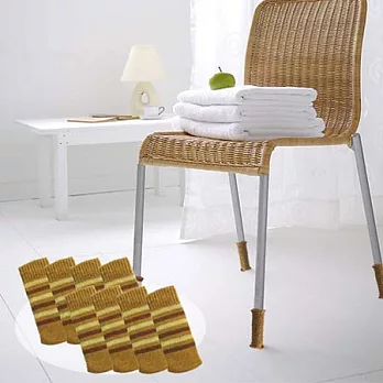 【OMORY】日式椅/桌/床腳套8入2組-條紋駝色