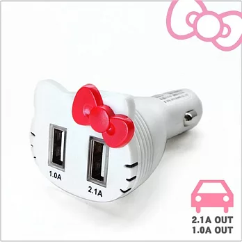 Hello Kitty 雙USB插孔 經典造型車充 (KT-CR03)