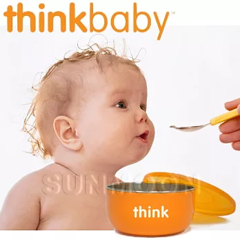 美國Thinkbaby無毐不鏽鋼寶貝湯碗(深碗)橘色