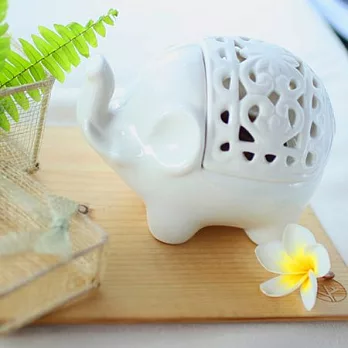 白瓷大象香爐‧陶Zakka