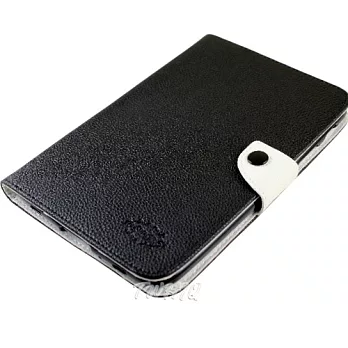 KooPin Samsung Galaxy Tab3 8.0 (T3100) 雙料縫線 側掀(立架式)皮套伯爵黑