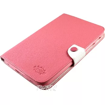 KooPin Samsung Galaxy Tab3 8.0 (T3100) 雙料縫線 側掀(立架式)皮套櫻花粉