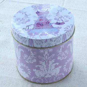 紫色夢幻圓柱型鐵盒‧萬用保存罐