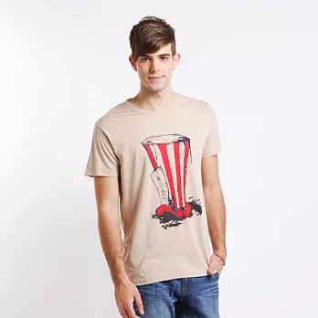 【C.H.K.】男式禮帽印花T恤M卡其