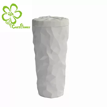 Cornflower-皺褶水杯+杯蓋經典白