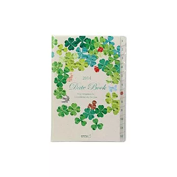 MIDORI POCKET DIARY 2014 手帳月單週B6幸運草幸運草