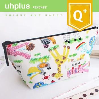 uhplus Q-plus寬底筆袋/ 動物們的小野餐