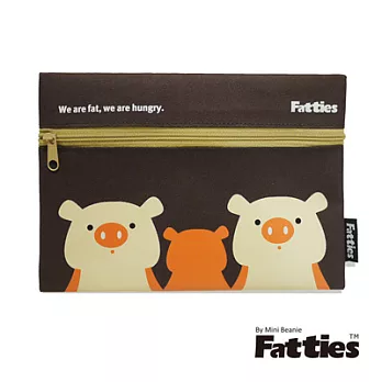 【Fatties】化妝收納包-小豬(咖啡)
