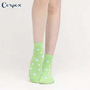 【Corpo X】女款除臭抗菌短襪(愛心)淺綠